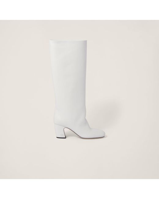 Miu Miu White Heel Boot