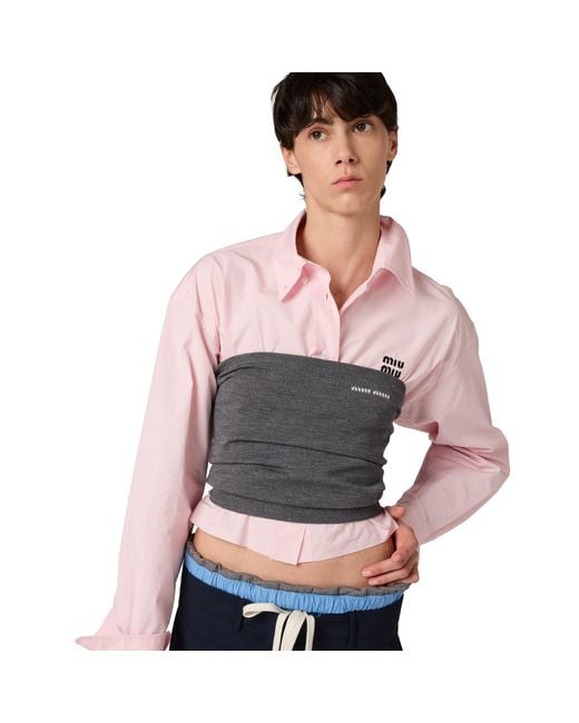 Miu Miu Gray Wool Top