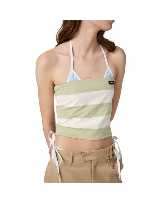 Miu Miu White Striped Jersey Top