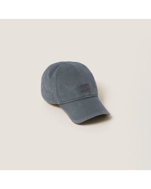 【スポーティーなエレガンス】 MiuMiu Drill baseball cap Miu Miu Drill Baseball Cap | Blue | FARFETCH