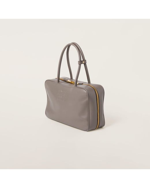 Miu Miu Gray Leather Beau Bag