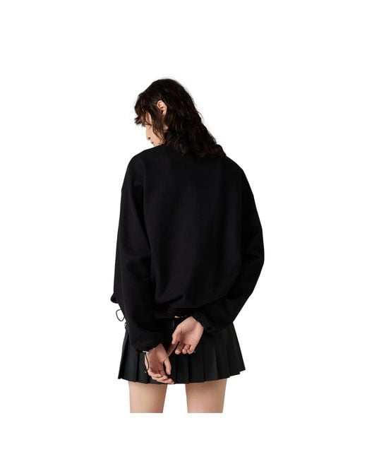 Miu Miu Black Cotton Fleece Zipper Sweatshirt