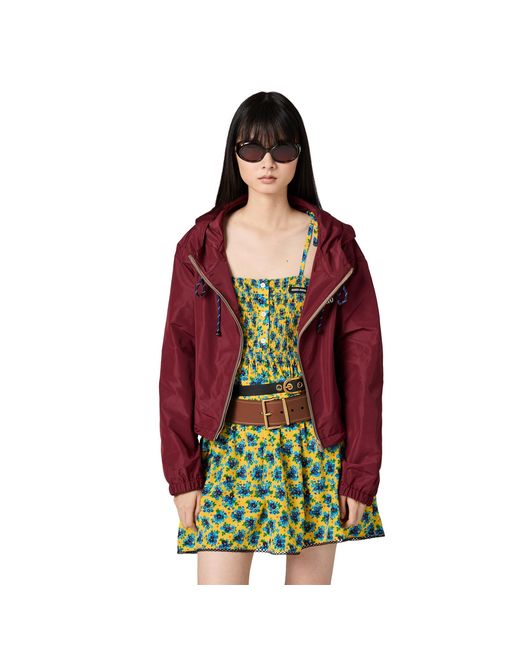Miu Miu Red Technical Fabric Blouson Jacket