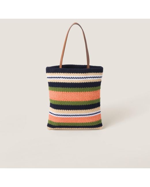 Miu Miu Black Crochet Tote Bag