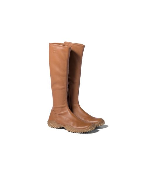 Miu Miu Brown Stretch Nappa Leather Boots