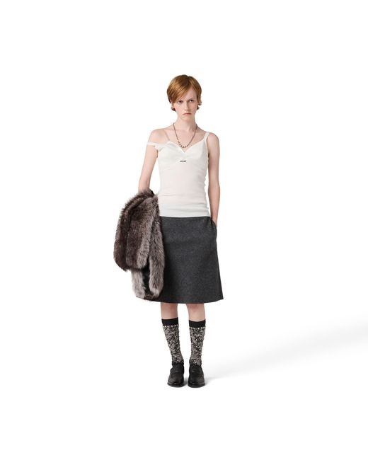 Miu Miu Black Shetland Wool Skirt