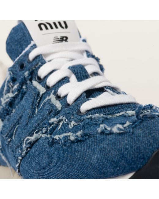 Miu Miu Blue X New Balance 574 Denim Sneakers