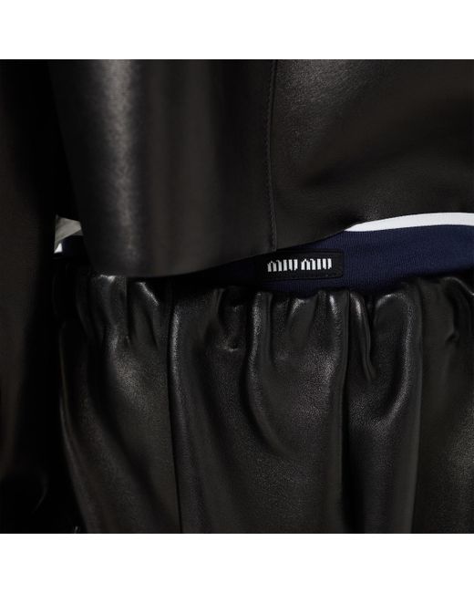 Miu Miu Black Plongé Nappa Leather Miniskirt