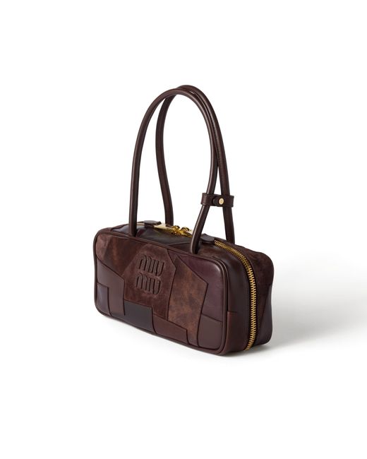 Miu Miu Brown Beau Leather Patchwork Bag