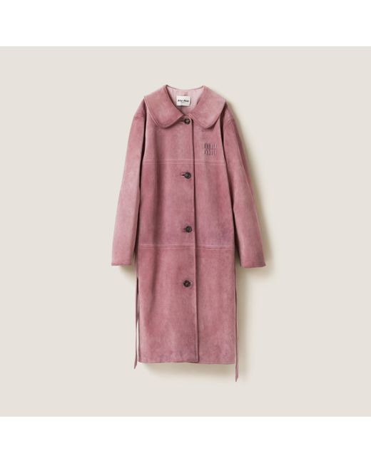 Miu Miu Pink Suede Coat
