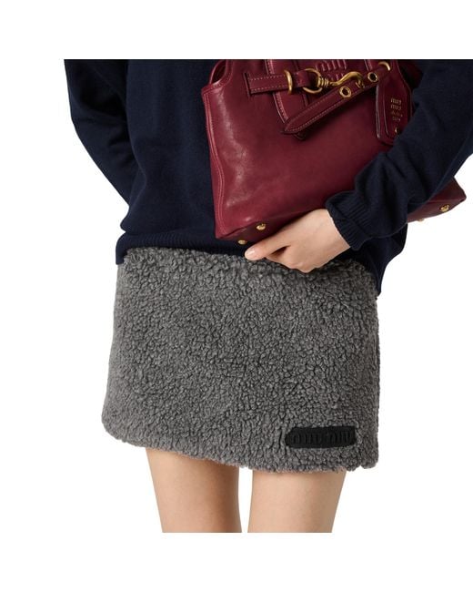 Miu Miu Black Fleece Miniskirt