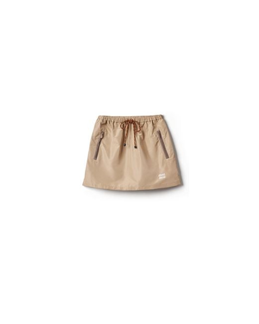 Miu Miu Natural Technical Fabric Miniskirt