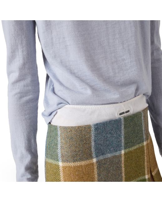 Miu Miu Blue Cashmere Henley Sweater