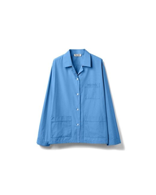 Miu Miu Blue Poplin Shirt