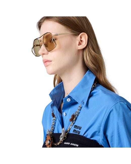 Miu Miu Blue Wool Top
