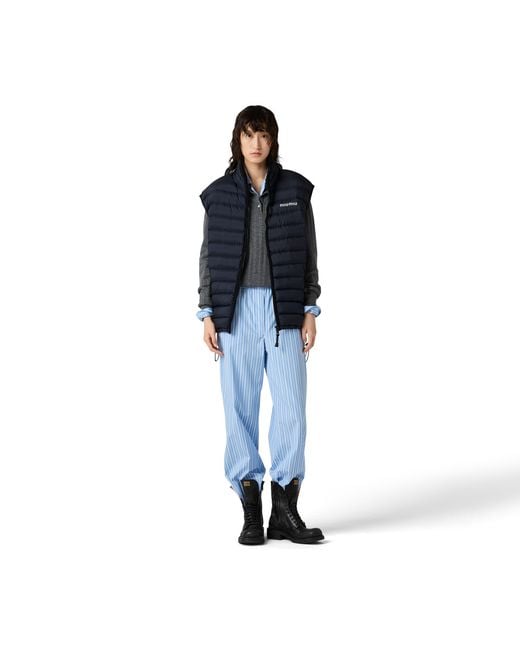 Miu Miu Blue Light Pongé Down Vest