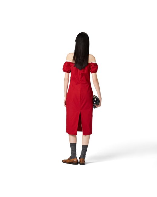 Miu Miu Red Poplin Dress