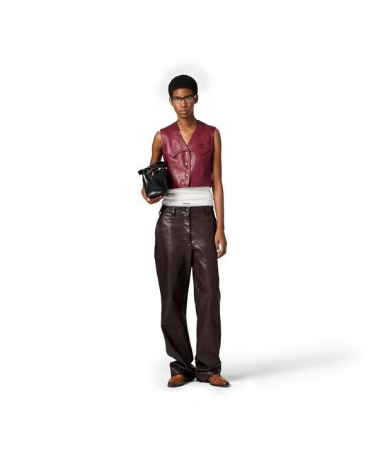 Miu Miu Brown Leather Pants