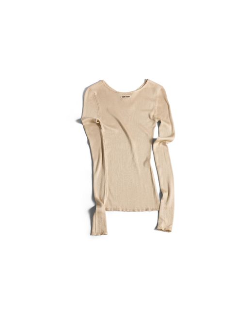 Miu Miu Natural Silk Crew-Neck Sweater