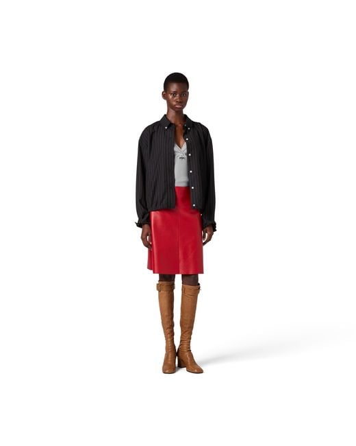 Miu Miu Black Pinstriped Blouson Jacket