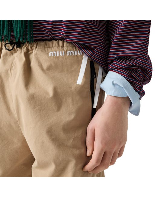 Miu Miu Natural Washed Gabardine Trousers