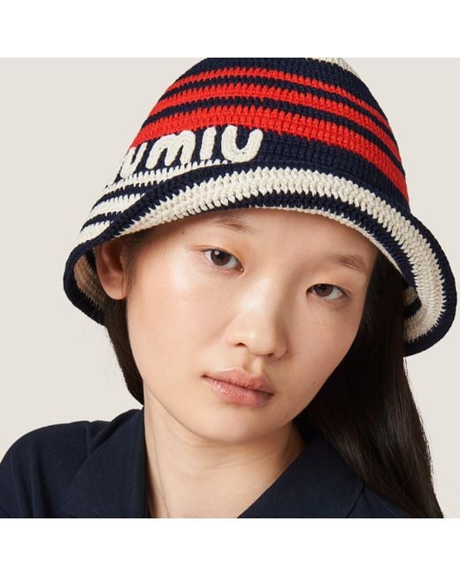 Miu Miu Red Crochet Hat