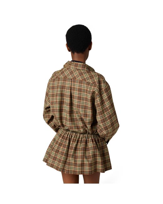 Miu Miu Brown Plaid Shirt