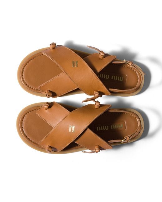 Miu Miu Brown Leather Sandals