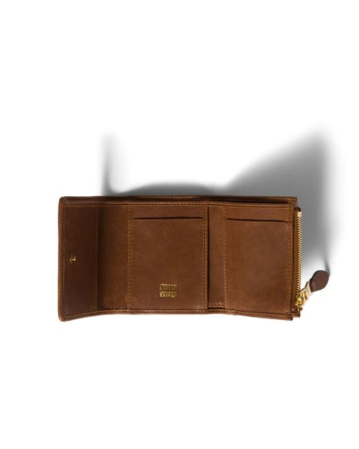 Miu Miu Brown Small Nappa Leather Wallet