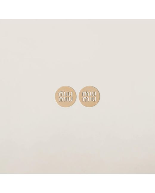 Miu Miu Natural Miu Logo Earrings