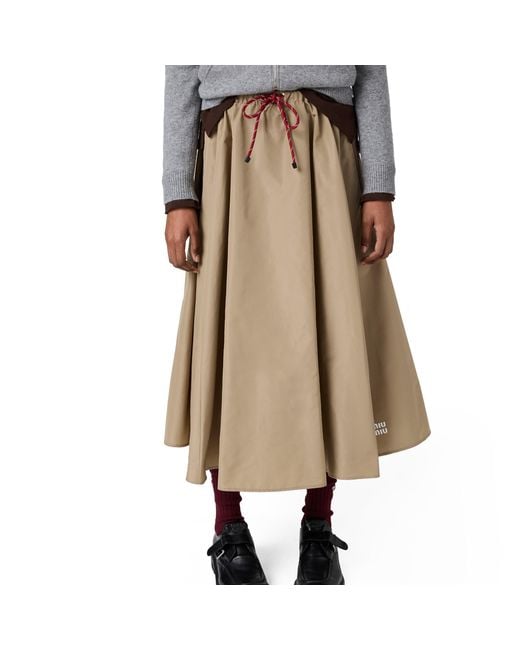 Miu Miu Natural Technical Fabric Skirt