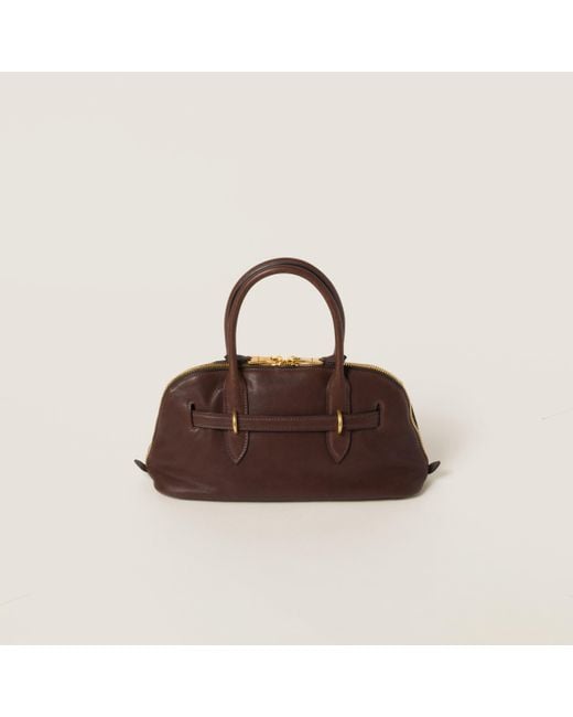 Miu Miu Brown Aventure Nappa Leather Top-Handle Bag