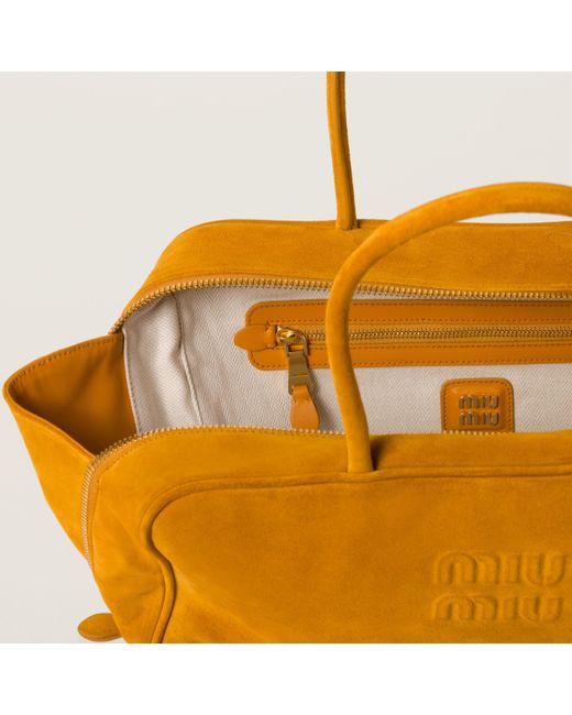 Miu Miu Orange Suede Beau Bag