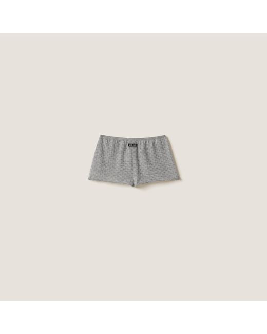 Miu Miu Gray Cashmere And Silk Shorts