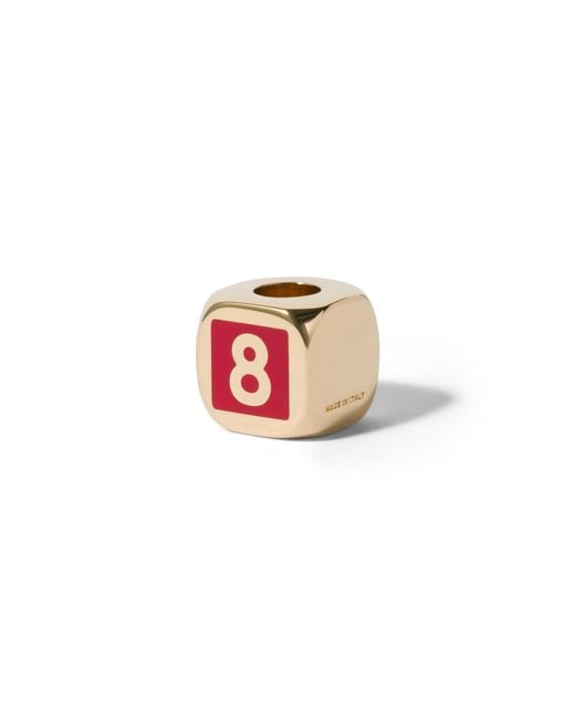 Miu Miu Pink Enameled Metal Dice Charm