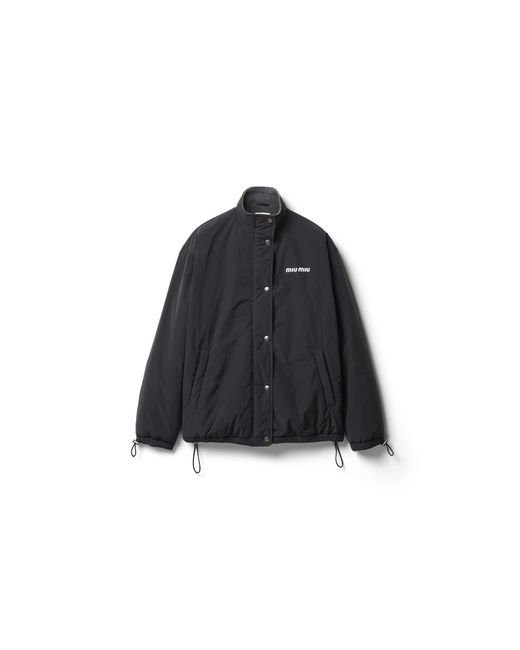 Miu Miu Black Pongé And Fleece Jacket