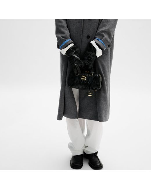Miu Miu Black Arcadie Matelassé Nappa Leather Bag
