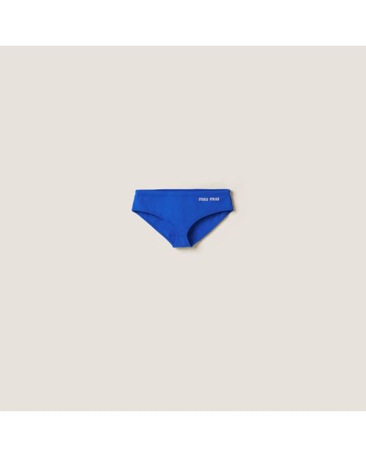 Miu Miu Blue Nylon Swimsuit