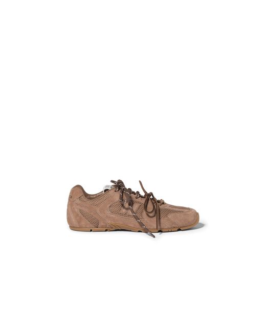 Miu Miu Brown New Balance X 530 Sl Suede And Mesh Sneakers