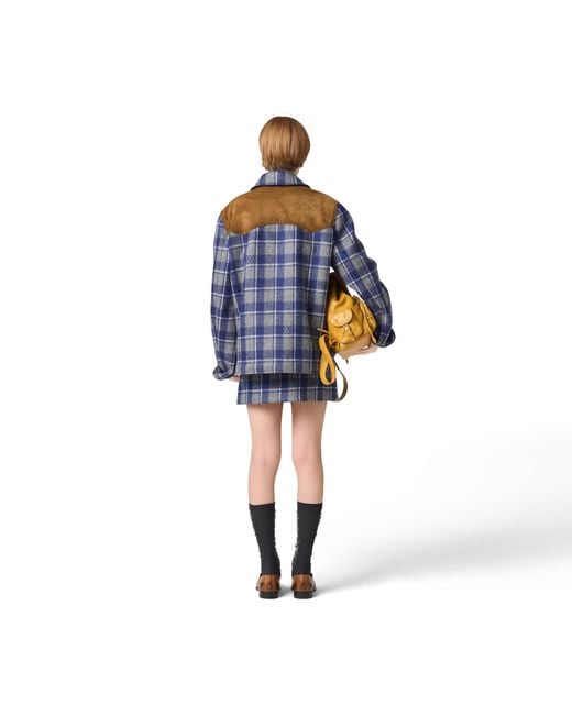 Miu Miu Blue Checked Miniskirt