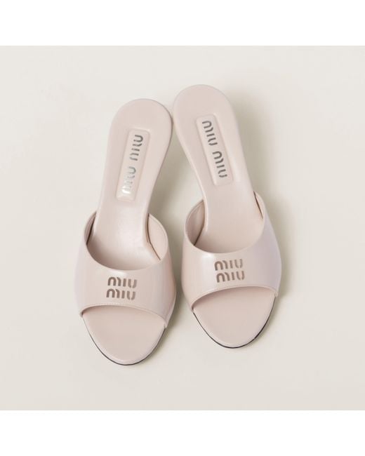 Miu Miu Pink Patent Leather Sandals