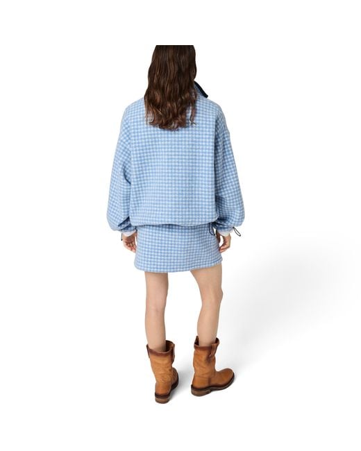 Miu Miu Blue Vichy Fleece Miniskirt