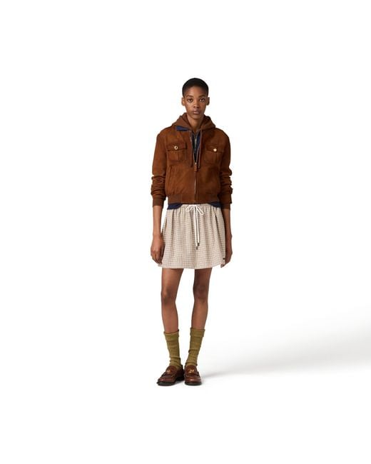 Miu Miu Brown Waxed Suede Jacket