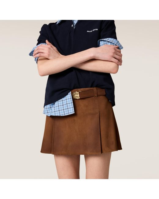 Miu Miu Brown Suede Skirt