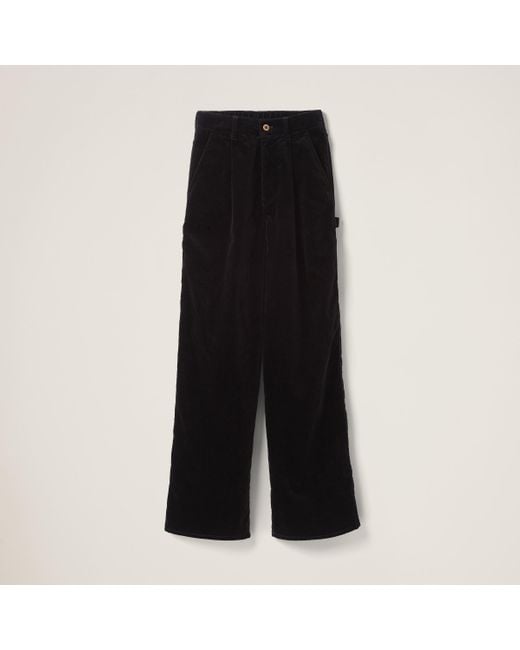 Miu Miu Black Washed Velvet Pants
