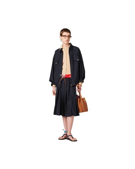Miu Miu Blue Batavia Wool Bomber Jacket