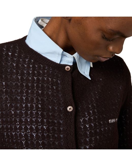 Miu Miu Black Cashmere And Silk Cardigan