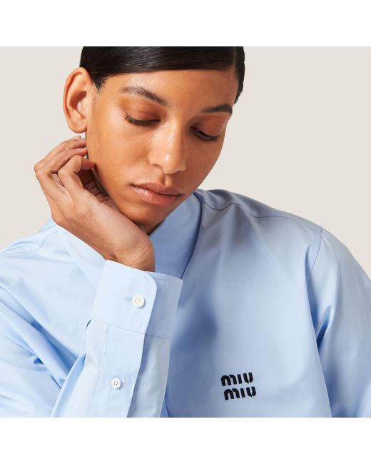 Miu Miu Blue Poplin Shirt