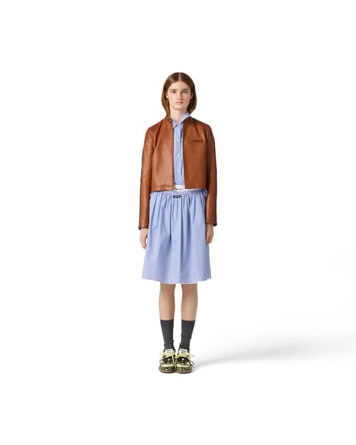 Miu Miu Brown Nappa Leather Jacket