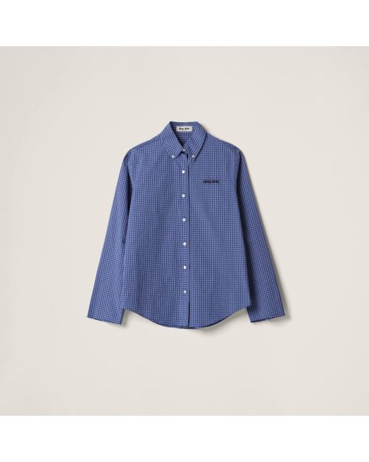 Miu Miu Blue Checked Shirt
